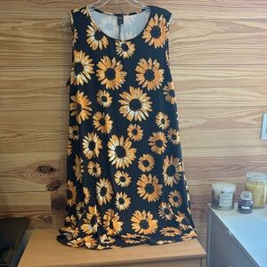 Emily Rose Black and Yellow Sunflower Dress
